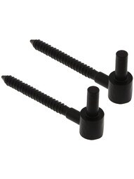 Pair of 3 7/8" Galvanized-Steel Lag Pintles - 3/8" Diameter