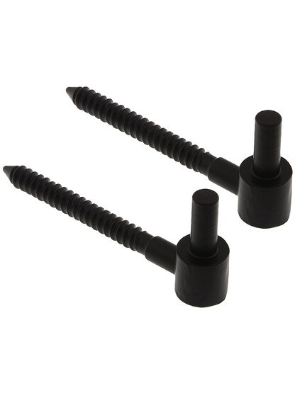 Pair of 3 7/8 inch Galvanized-Steel Lag Pintles - 3/8 inch Diameter.