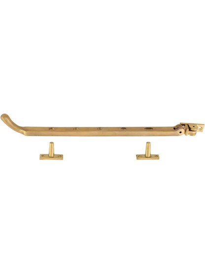 Solid-Brass Casement Stay with Bulb Handle - 11 1/2"