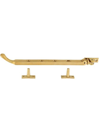 Alternate View 2 of Solid-Brass Casement Stay with Bulb Handle - 9 1/2 inch.