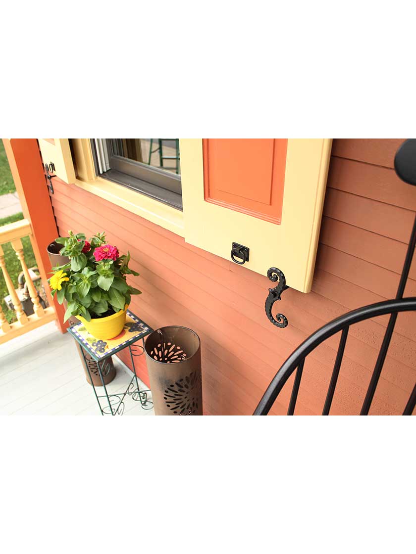 Pair of 6" CastIron Shutter Dogs with Mounting Hardware House of