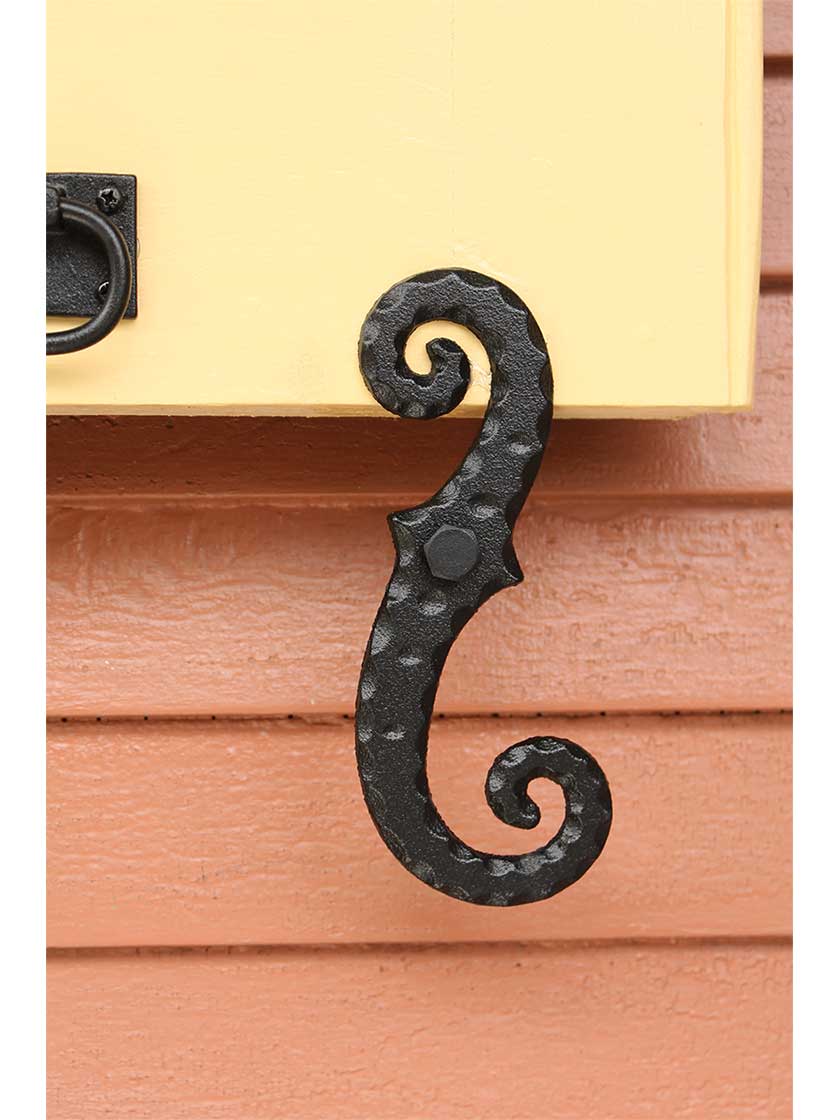 Pair of 6" CastIron Shutter Dogs with Mounting Hardware House of