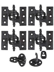 "Acme" Black Cast-Iron Mortise Shutter Hinges - 3 1/8" x 2 1/2"