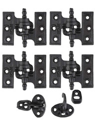 Acme Black Cast-Iron Mortise Shutter Hinges - 3 1/8 inch x 2 1/2 inch.