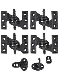 "Acme" Black Cast-Iron Mortise Shutter Hinges - 3 3/4" x 2 1/2"