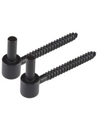 Pair of 3 1/8" Galvanized-Steel Lag Pintles - 3/8" Diameter