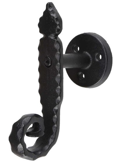 Pair of Cast Iron Spear Tip Shutter Dogs - Post Mounted.