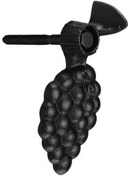Pair of Large Cast Iron Grape Design Shutter Dogs - Lag Mounted.