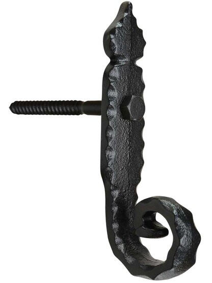Pair of Cast Iron Spear Tip Shutter Dogs - Lag Mounted.