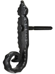 Pair of Cast Iron Spear Tip Shutter Dogs - Lag Mounted.