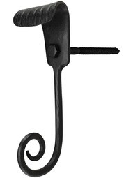 Pair of Forged Iron Charleston Style Shutter Dogs - Lag Mounted
