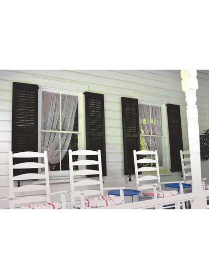 Alternate View 3 of Pair of Small Forged Iron Georgetown Style Shutter Dogs - Lag Mounted.