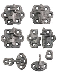 Set of Clarks Tip Cast Iron Shutter Hinges With 1 1/4 inch Throw.