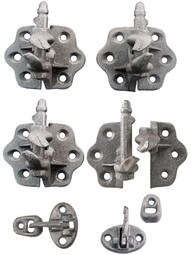 Set of Clarks Tip Cast Iron Shutter Hinges With 3 1/4 inch Throw.