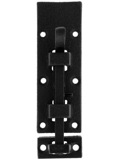 3 3/8 inch Forged Iron Slide Bolt With Black Powder-Coated Finish