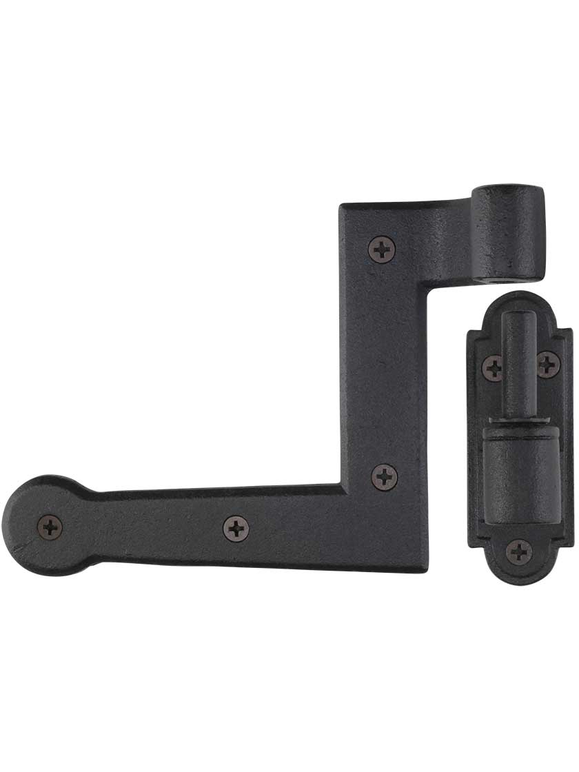 Set of Cast Iron New York Style Shutter Hinges With 1 1/2" Offset