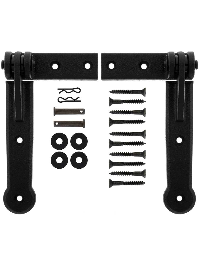 Cast Iron Bahama Shutter Hinge Set With Black PowderCoated Finish