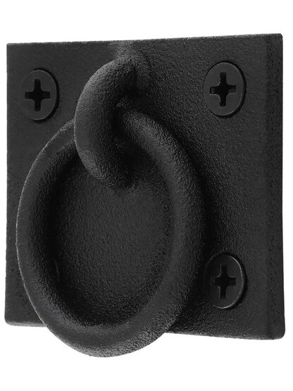 Alternate View of Stainless Steel Shutter Ring Pull With Black Powder-Coated Finish