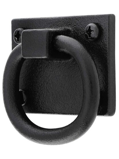 Alternate View of Cast Iron Shutter Ring Pull With Black Primer Finish