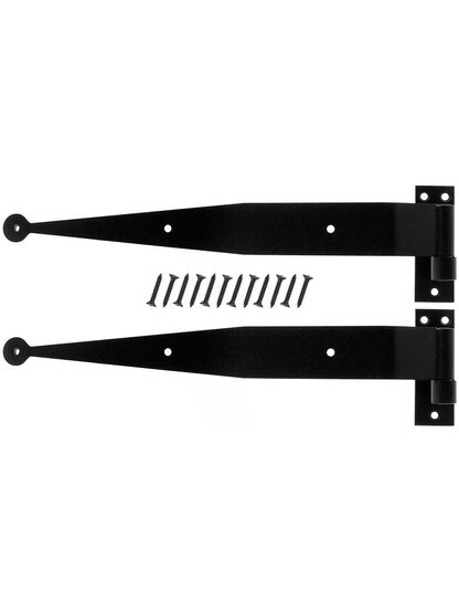 Alternate View 3 of Pair of 14 inch Stainless Steel Strap Hinges with 2 3/4 inch Throw.