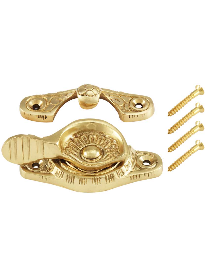 Alternate View 3 of Floral Victorian Sash Lock In Solid Brass or Bronze