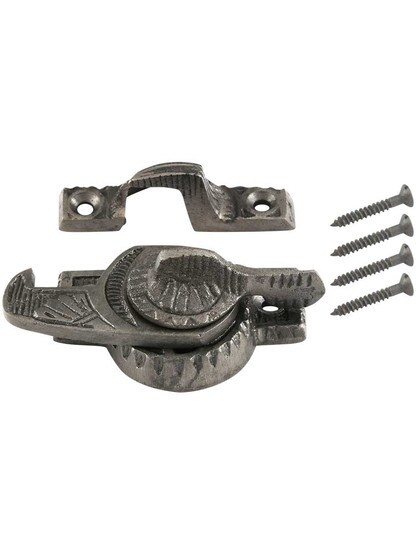 Alternate View 3 of Cast Iron Eastlake Style Sash Lock in Lacquered Iron.