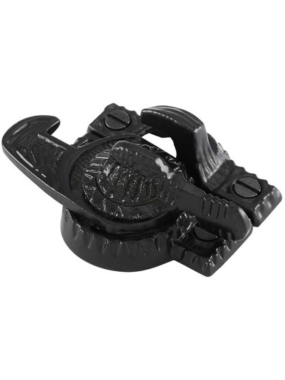 Alternate View of Cast Iron Eastlake Style Sash Lock in Matte Black.