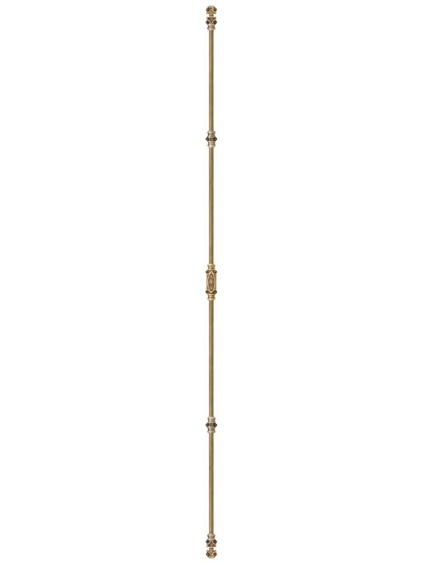 Alternate View of Filigree Brass Cremone Bolt - 6-Foot Length in Antique-By-Hand.