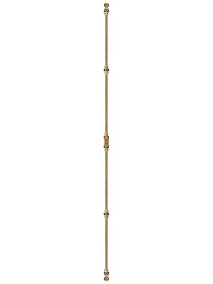 Alternate View of Filigree Brass Cremone Bolt - 6-Foot Length in Antique-By-Hand.