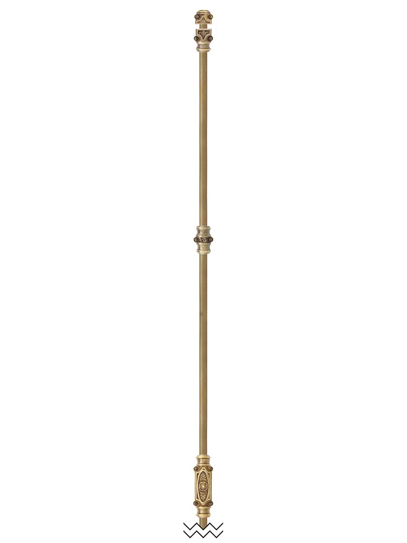 Alternate View 2 of Filigree Brass Cremone Bolt - 6-Foot Length in Antique-By-Hand.