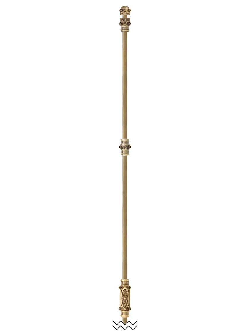 Alternate View 2 of Filigree Brass Cremone Bolt - 6-Foot Length in Antique-By-Hand.