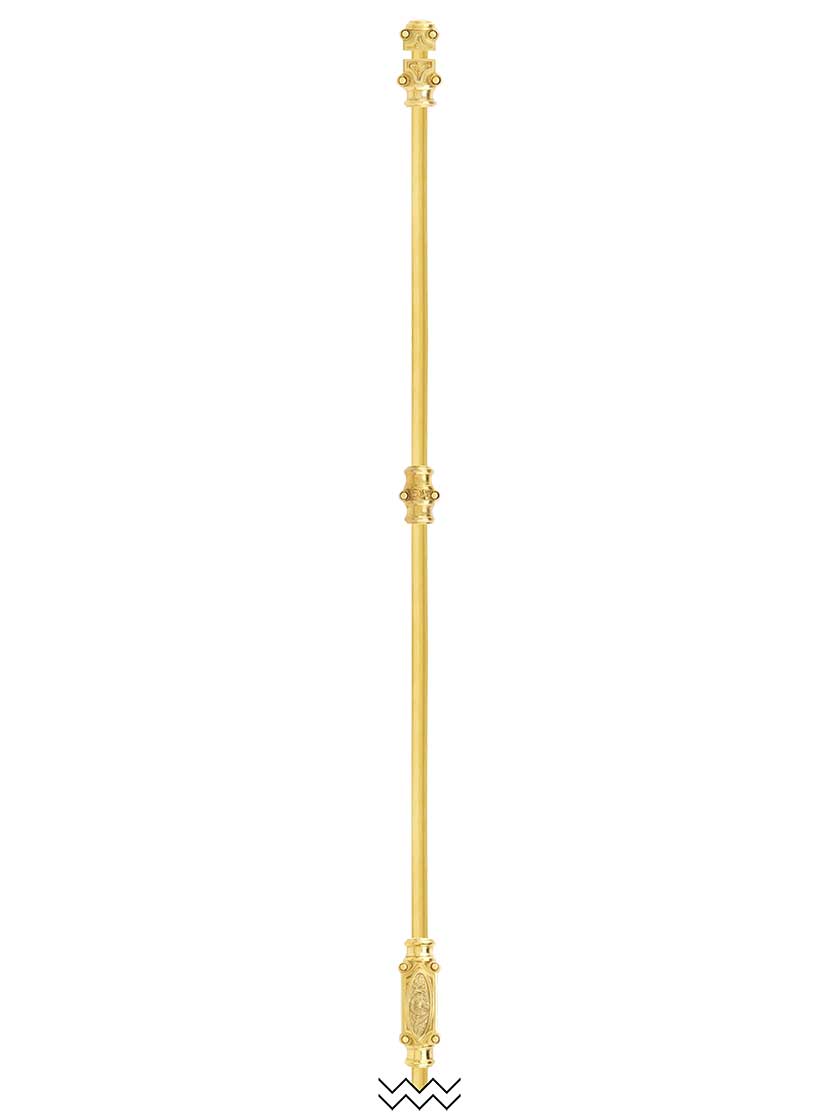 Filigree Brass Cremone Bolt - 6-Foot Length