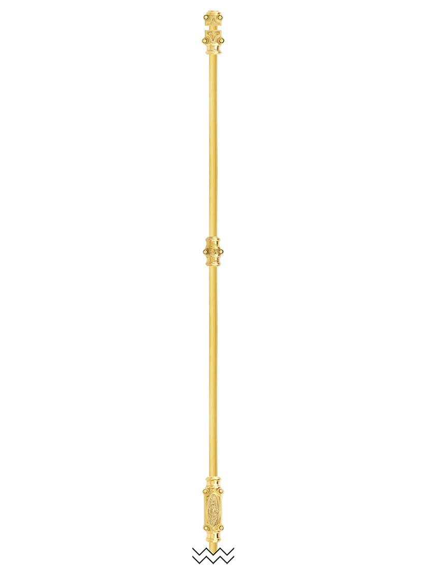 Alternate View 2 of Filigree Brass Cremone Bolt - 6-Foot Length.