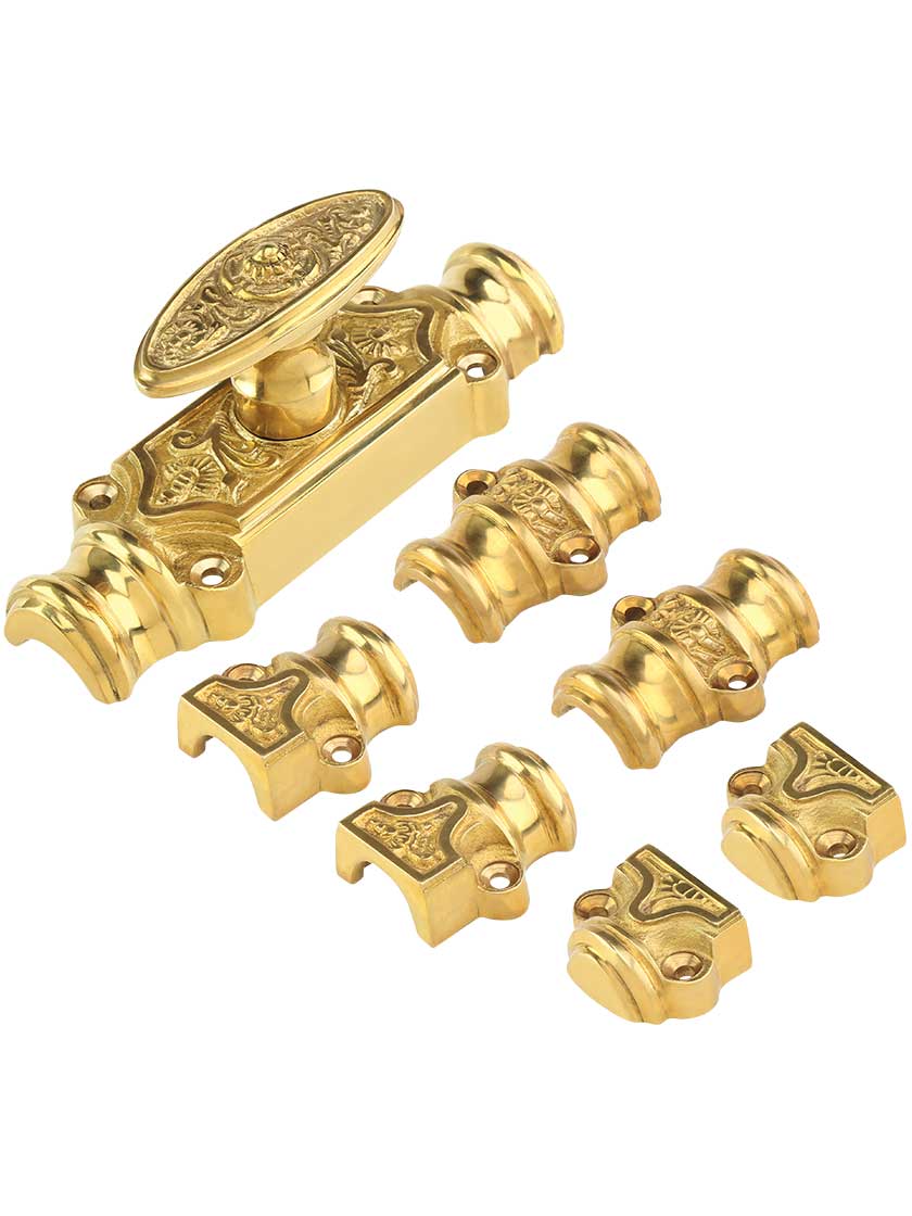Alternate View 3 of Filigree Brass Cremone Bolt - 6-Foot Length.
