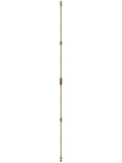 Alternate View of Filigree Brass Cremone Bolt - 9-Foot Length in Antique-By-Hand.