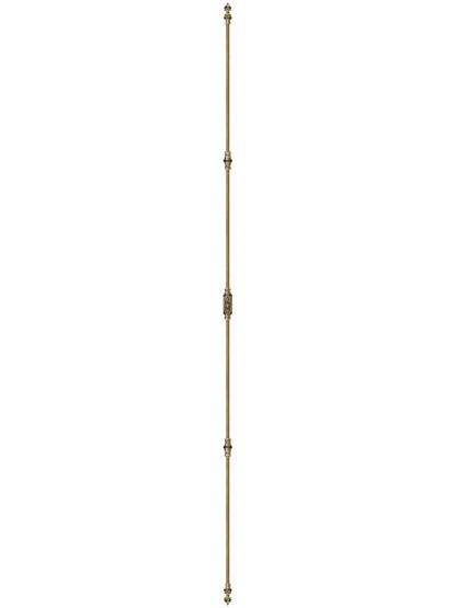 Filigree Brass Cremone Bolt - 9-Foot Length in Antique-By-Hand