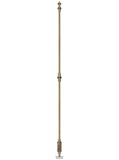 Alternate View 2 of Filigree Brass Cremone Bolt - 9-Foot Length in Antique-By-Hand.