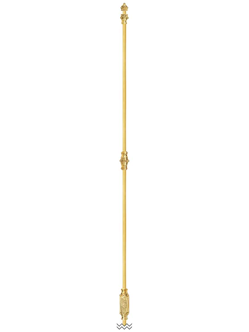Filigree Brass Cremone Bolt - 9-Foot Length