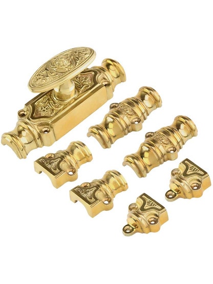Alternate View 3 of Filigree Brass Cremone Bolt - 9-Foot Length.