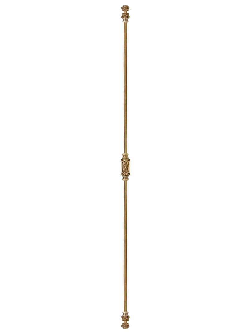 Alternate View of Filigree Brass Cremone Bolt - 4-Foot Length in Antique-By-Hand.