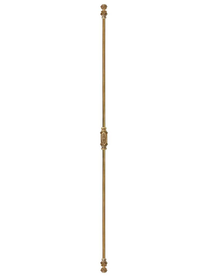 Filigree Brass Cremone Bolt - 4-Foot Length in Antique-By-Hand