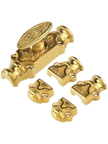 Alternate View 2 of Filigree Brass Cremone Bolt - 4-Foot Length.