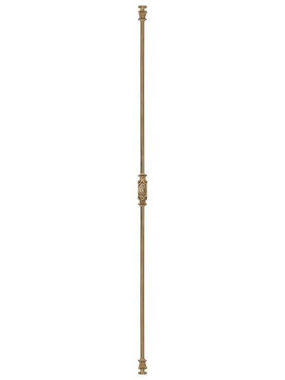 Alternate View of Floral Brass Cremone Bolt - 4-Foot Length in Antique-By-Hand.