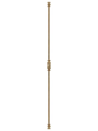 Alternate View of Floral Brass Cremone Bolt - 4-Foot Length in Antique-By-Hand.