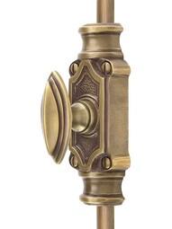 Classic Brass Cremone Bolt - 4-Foot Length in Antique-By-Hand