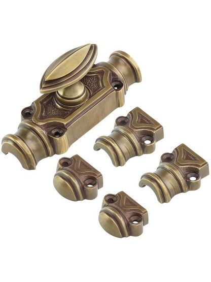 Alternate View 2 of Classic Brass Cremone Bolt - 4-Foot Length in Antique-By-Hand.