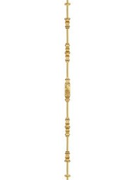 Alternate View of Floral Brass Cremone Bolt - 9-Foot Length.