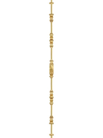 Alternate View of Floral Brass Cremone Bolt - 9-Foot Length.