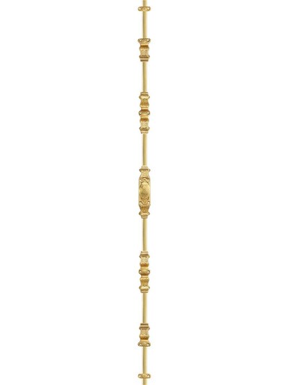 Alternate View of Floral Brass Cremone Bolt - 9-Foot Length.