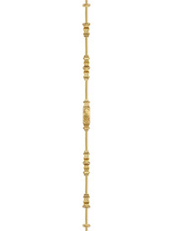 Alternate View of Floral Brass Cremone Bolt - 9-Foot Length.
